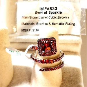 Bomb Party Swirl of Sparkle ring sz 8